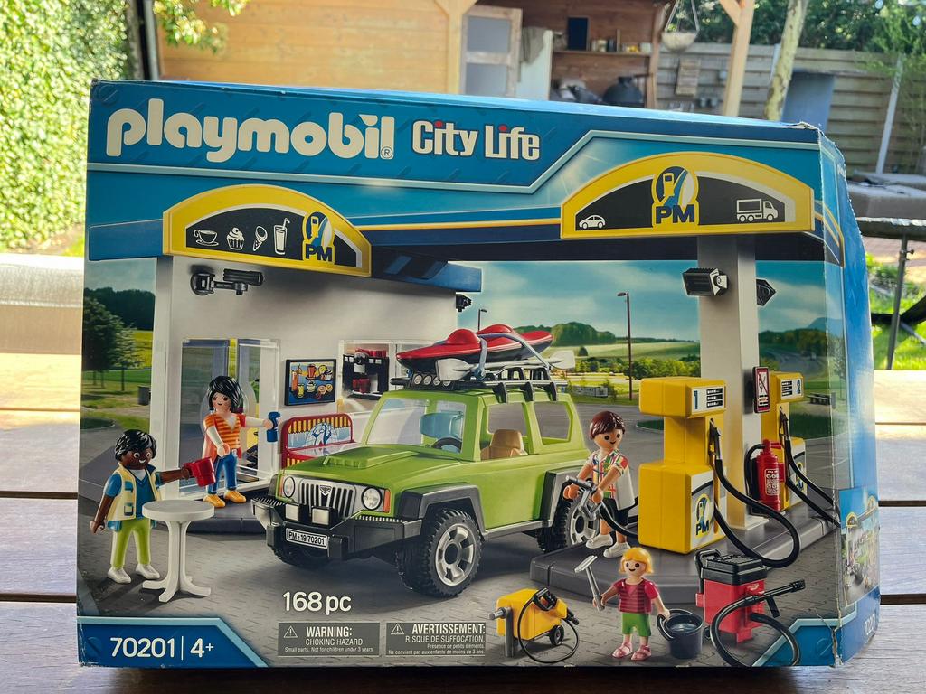 Playmobil set 70201 Tankstation met auto, Ophalen of Verzenden, Zo goed als nieuw