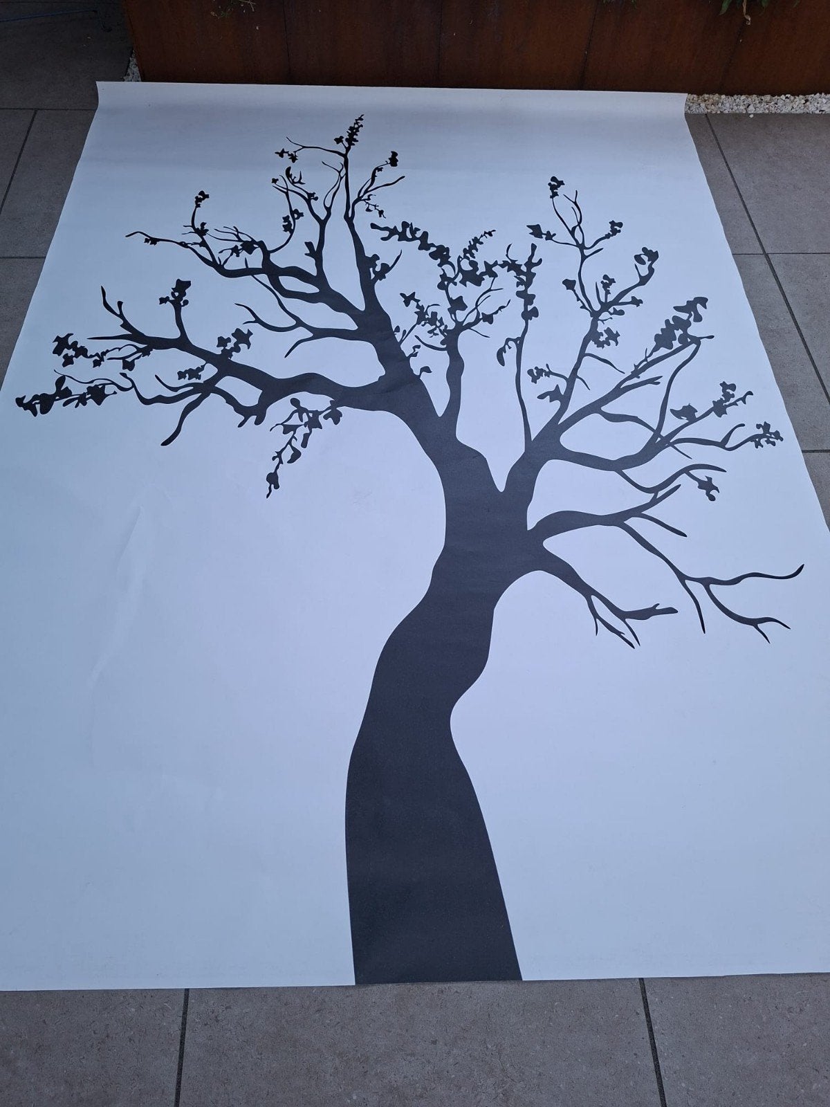 Vinyl wandbekleding  boom motief, Ophalen