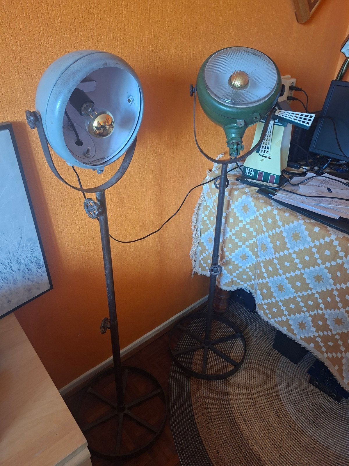 vintage lampen gemaakt van oldtimers, Ophalen of Verzenden, Zo goed als nieuw, Minder dan 100 cm