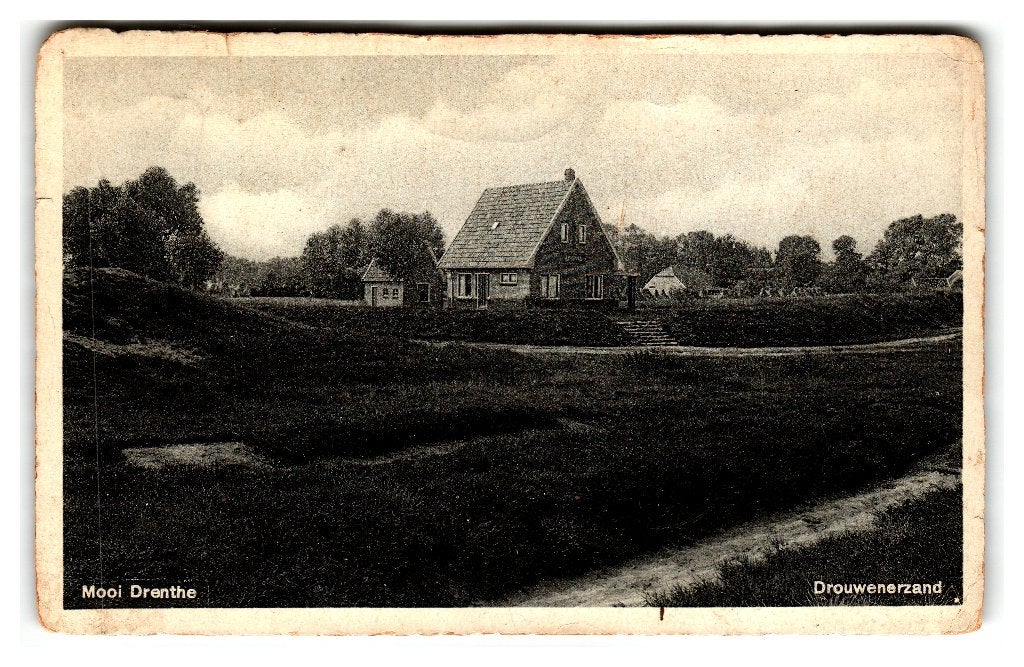 Drouwenerzand, Mooi Drenthe. Treinstempel. Lees beschrijving, Verzenden, 1920 tot 1940, Gelopen, Drenthe