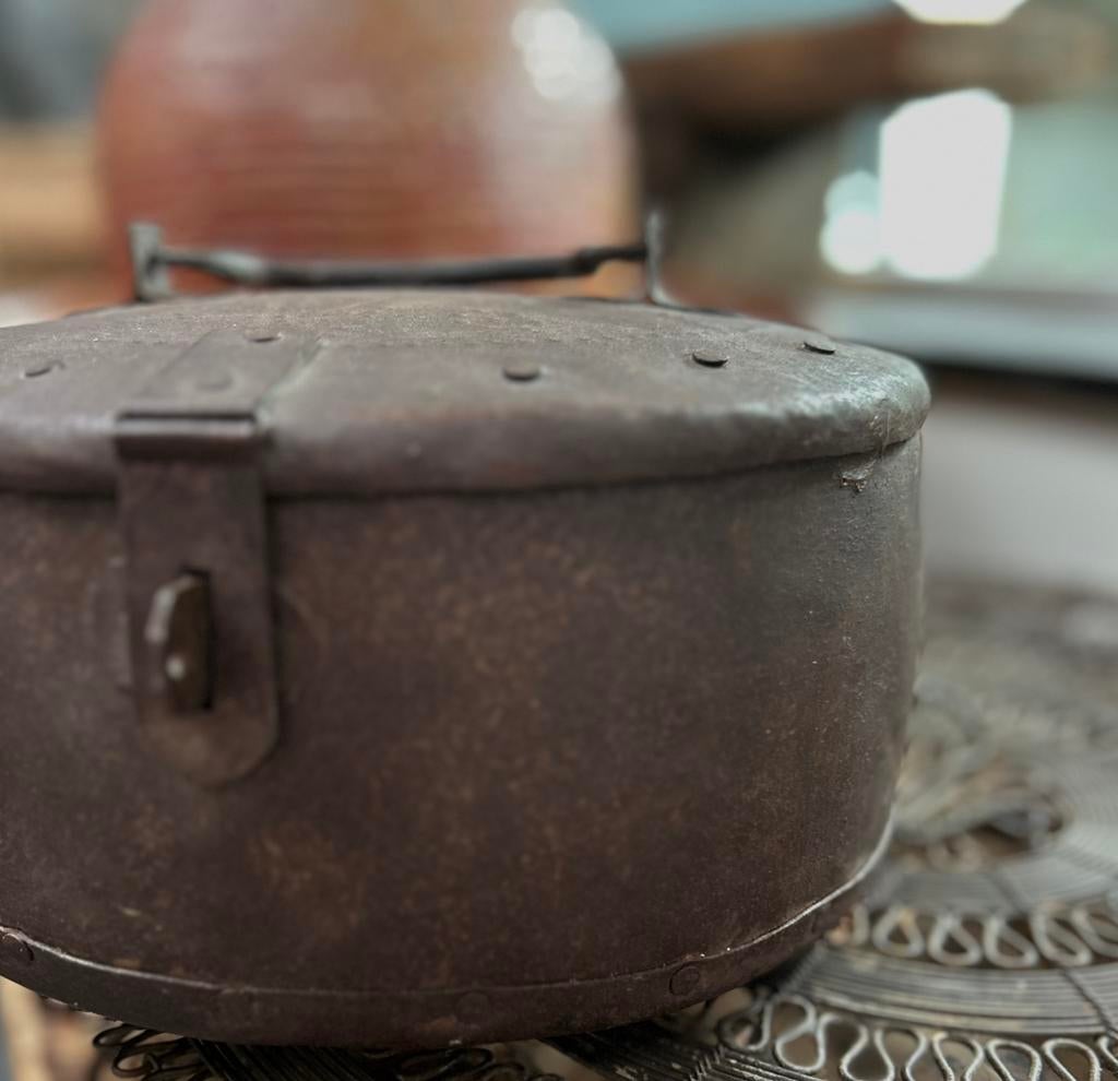 Oude chapati box trommel India nepal oostets sober sleets, Ophalen of Verzenden