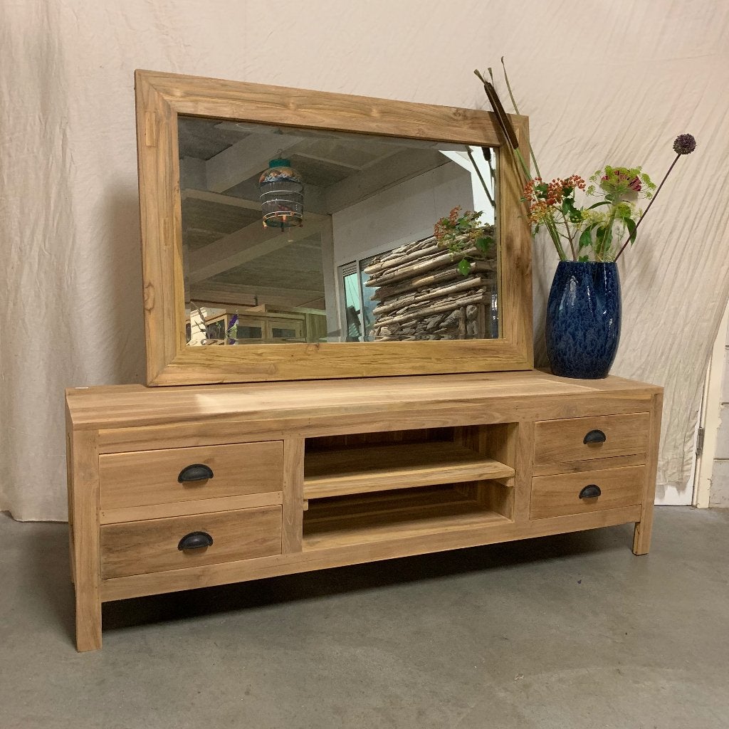 tv meubel teak - 160 cm breed - 4 lades - Gratis bezorgd, TTM Wonen, Meubels – (Perzische) Tapijten en Woonaccessoires, Taag 63, 2491 CS, Den Haag (Forepark)