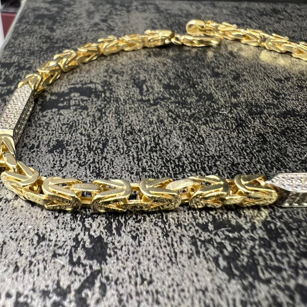 14 karaat gouden armband koningsschakel italy, Ophalen of Verzenden, Zo goed als nieuw, Goud