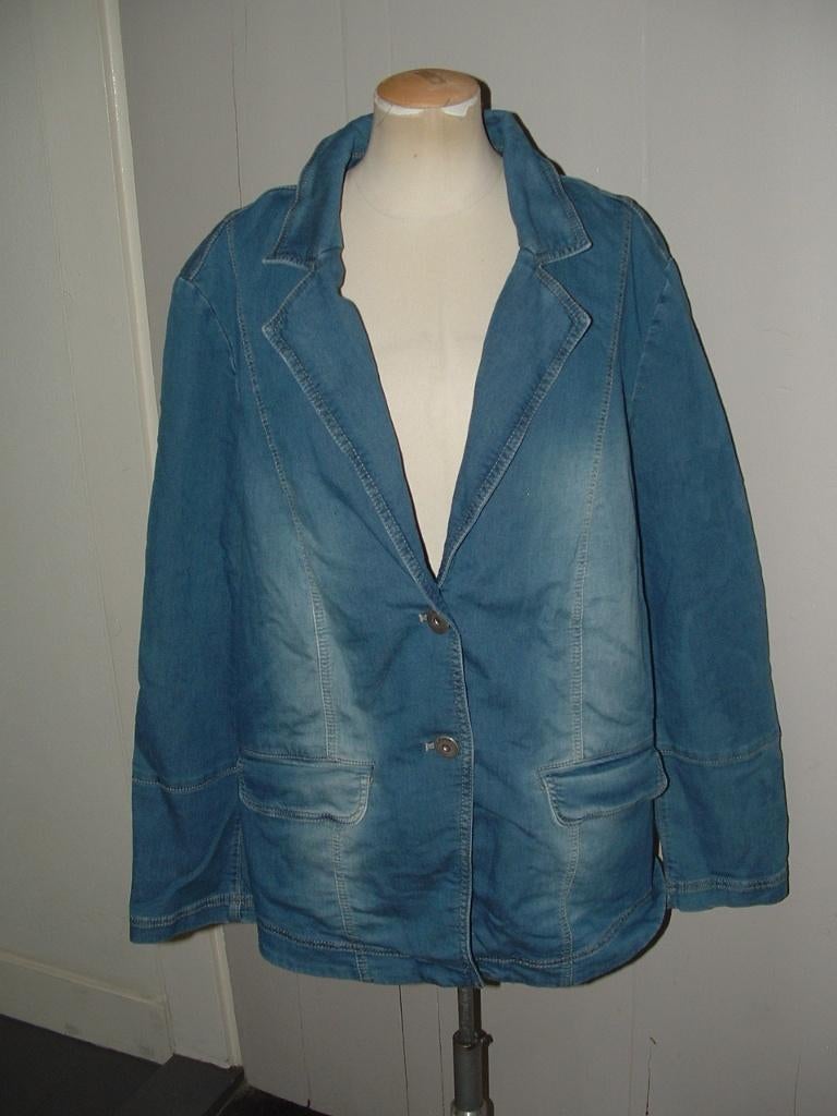 KjBrand stretch spijkerblazer, denim blazer maat 46, KjBrand, Blauw, Maat 46/48 (XL) of groter, Ophalen of Verzenden