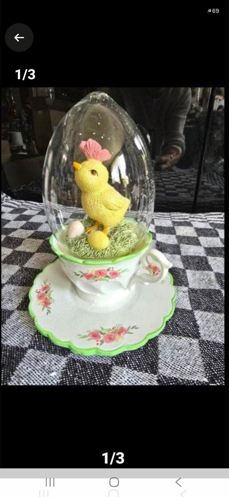 Een uniek decoratiestuk: een lief paaskuiken in een theekopj, Diversen, Ophalen of Verzenden