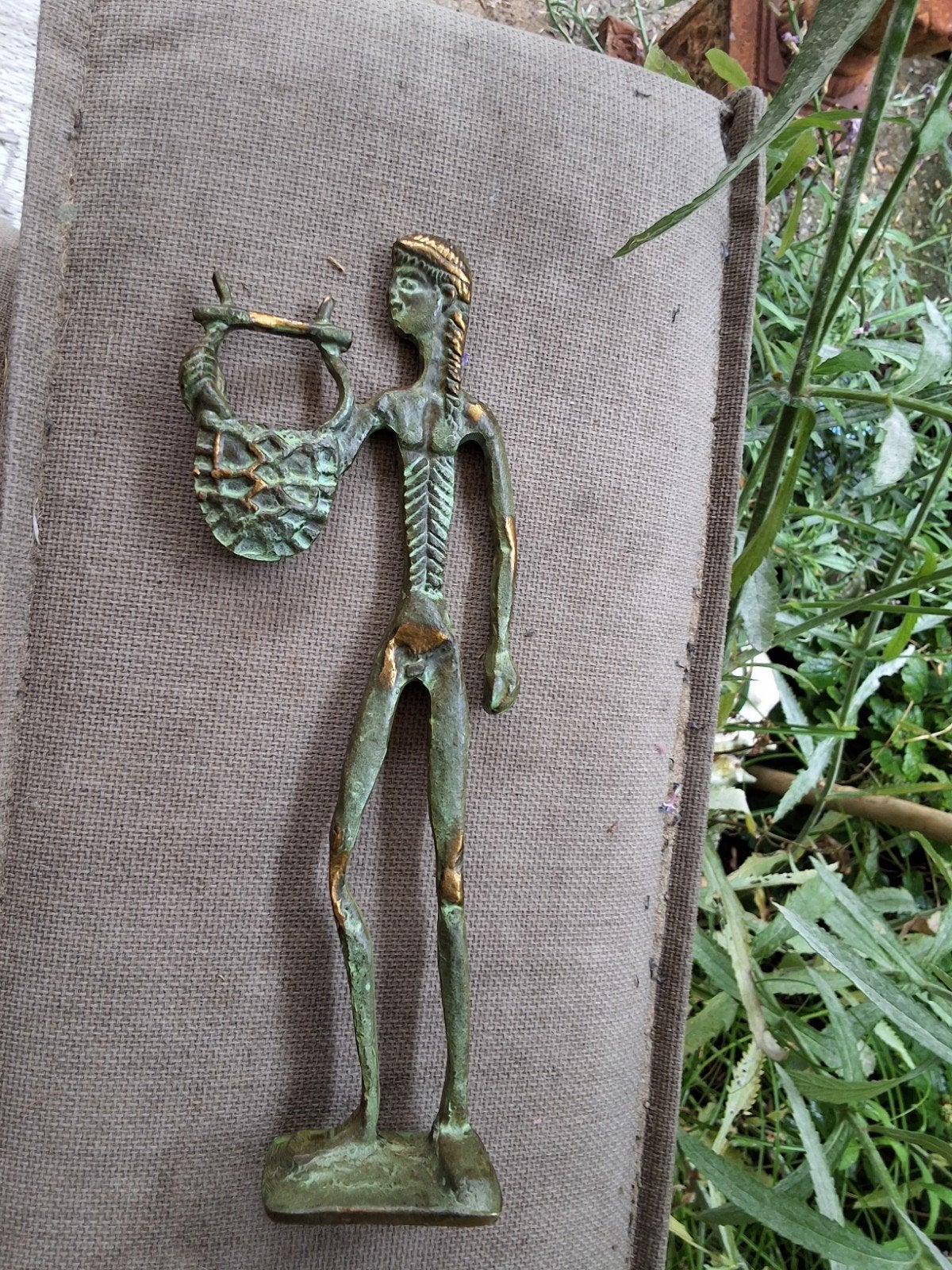 Bronzen beeld etruskische apollo 27cm hoog, Gepatineerd, Ophalen of Verzenden, Brons, 20 - 50 cm