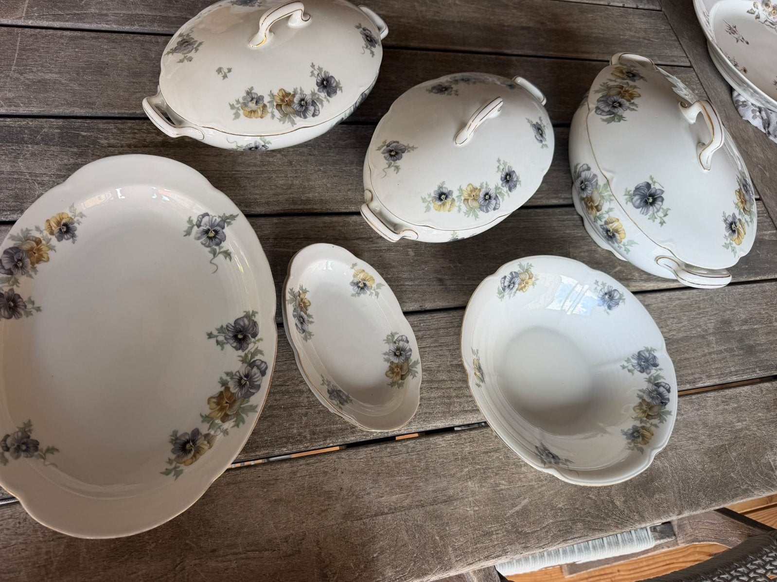 Antiek Epiag Royal Tsjecho-Slowakije Servies met Bloemmotief, Ophalen of Verzenden