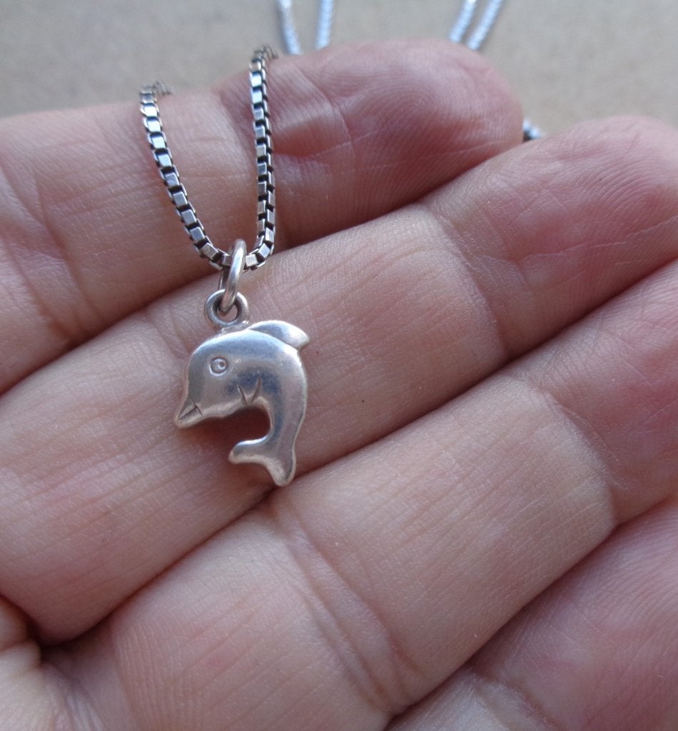 zilveren ketting met dolfijn hanger [817], Met hanger, Verzenden, Zo goed als nieuw, Zilver