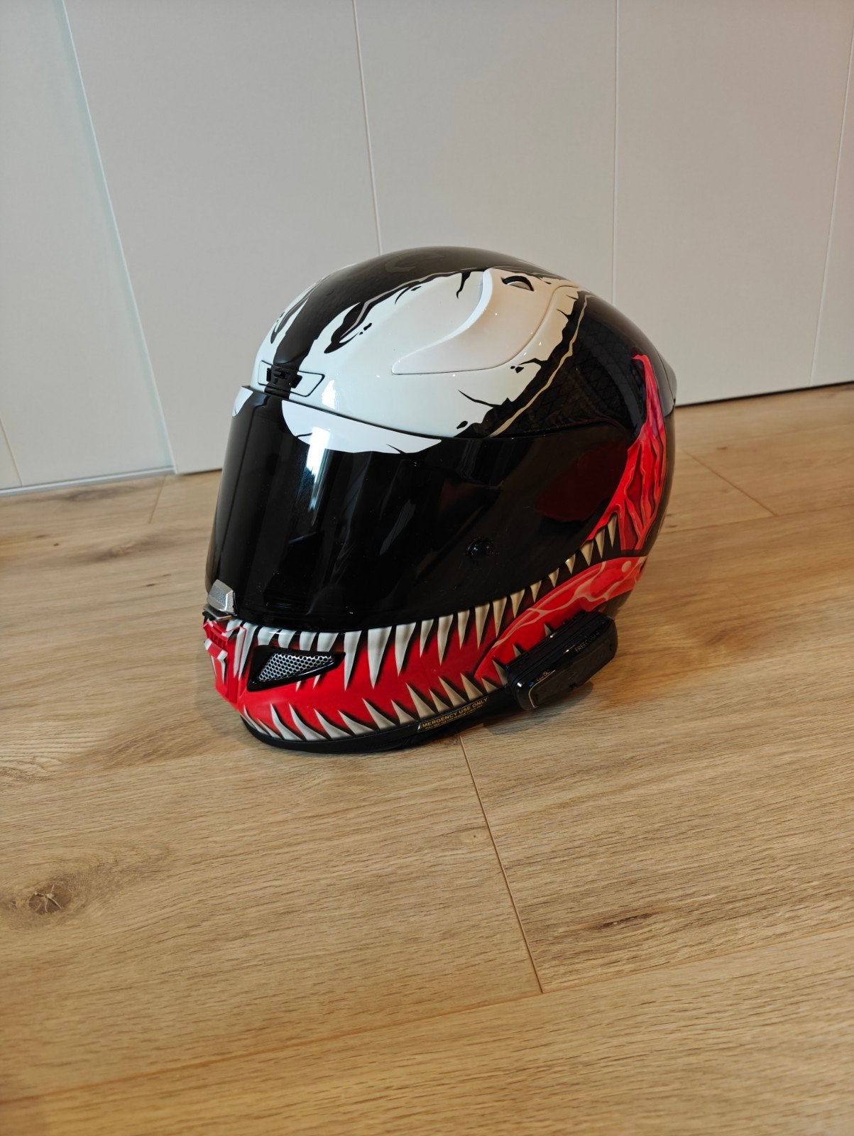 Spider-Man Venom Helm Limited HJC RPHA 11 Cardo Freecom 4, Ophalen of Verzenden, Tweedehands, Integraalhelm, HJC