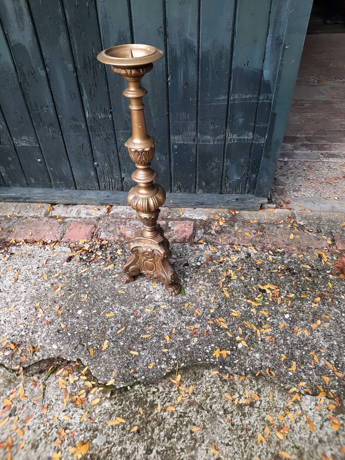 Bronzen Kaarsenstandaard - 62 cm hoog, 5 kg, Ophalen of Verzenden, Koper of Brons