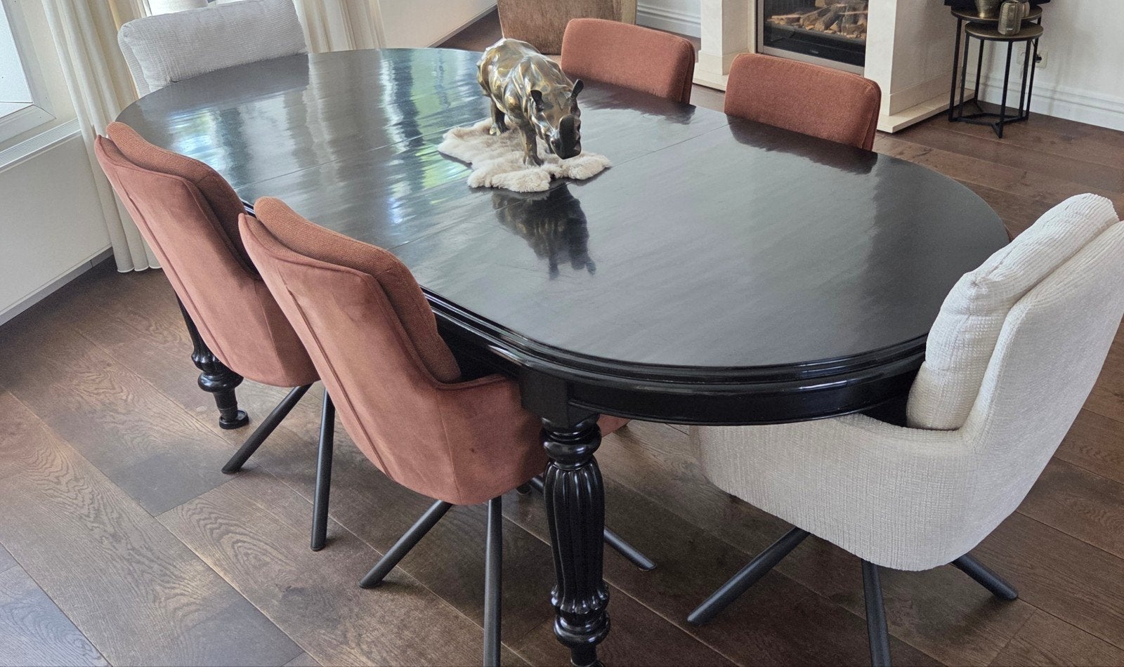 Grote engelse regency stijl Eettafel 290cm- Verstelbaar, Antiek en Kunst, Ophalen