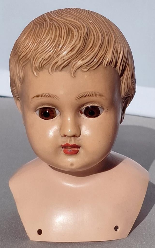 Antieke Celluloid Schildpad Poppen Hoofd Germany Turtle Doll, Ophalen of Verzenden