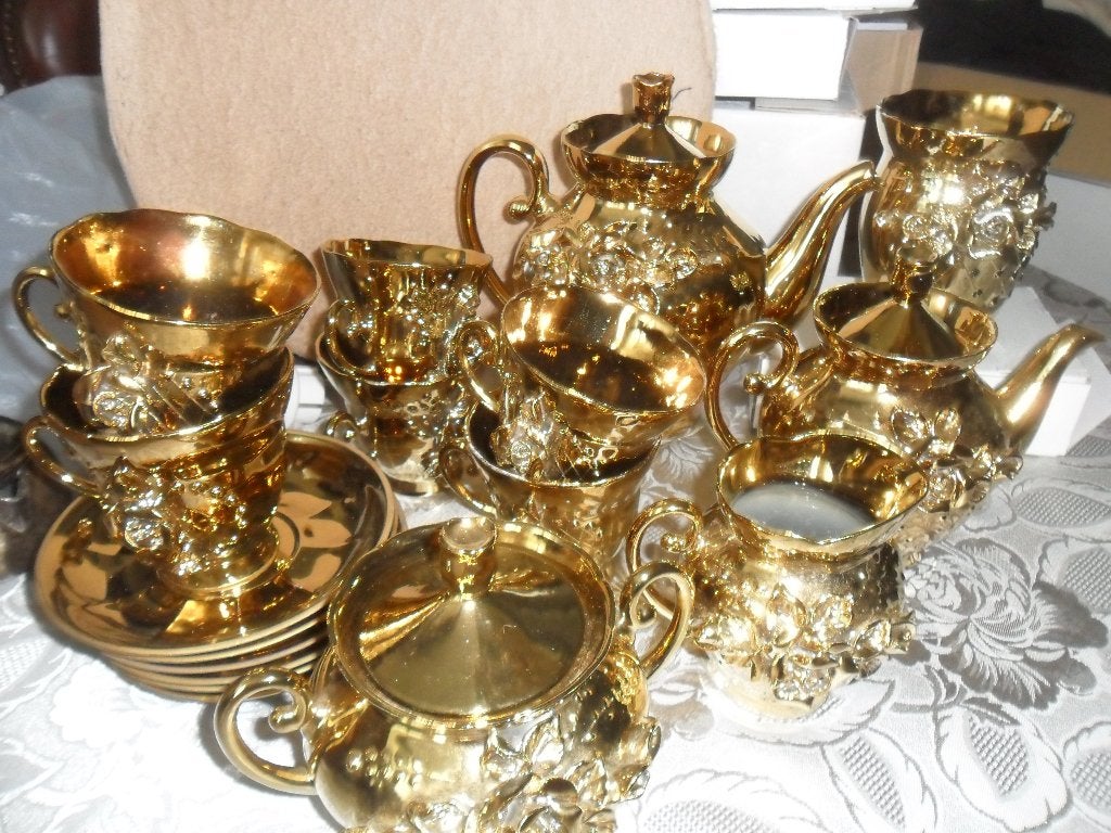 servies gouden kleur, Huis en Inrichting, Keuken | Servies, Ophalen, Keramiek, Nieuw, Overige stijlen