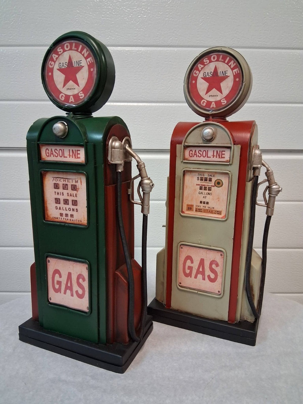Benzinepomp decoratie van metaal, Verzamelen, Ophalen of Verzenden, Huis en Inrichting
