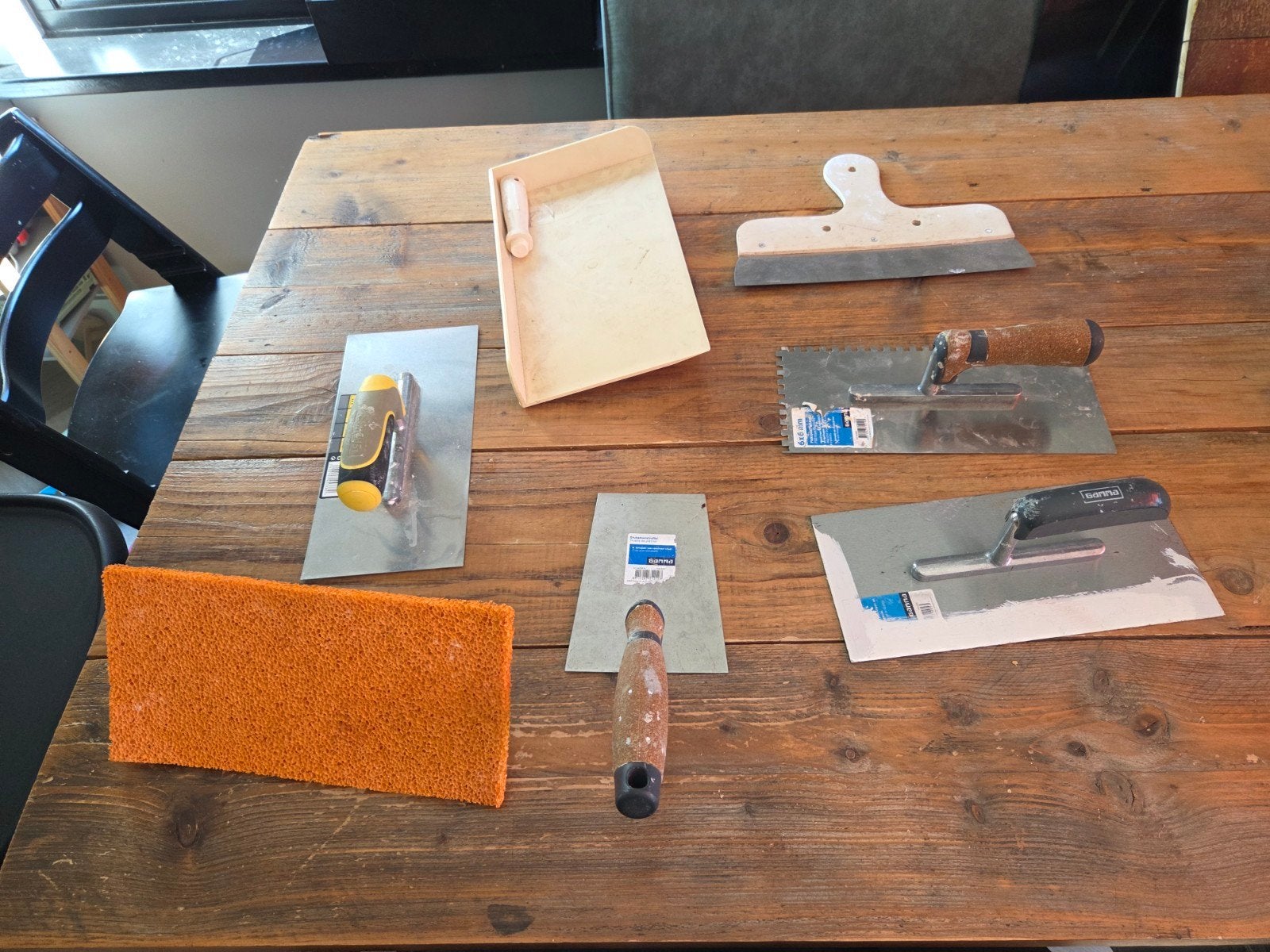 Diverse set van pleister- en stucgereedschap, Ophalen of Verzenden, Gebruikt, Overige typen, Overige merken