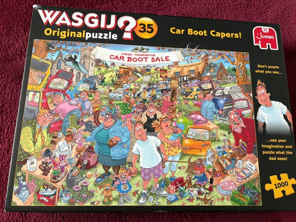 Wasgij Original 35 – Car Boot Capers! (1000 stukjes), Ophalen of Verzenden, 500 t/m 1500 stukjes, Gebruikt, Legpuzzel