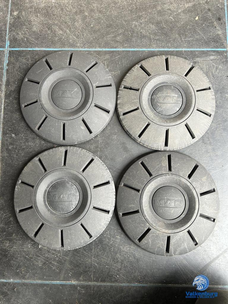 ORIGINELE MAN TGE naafkap naafdop wieldop set zwart, Auto diversen, Wieldoppen, Gebruikt, Verzenden