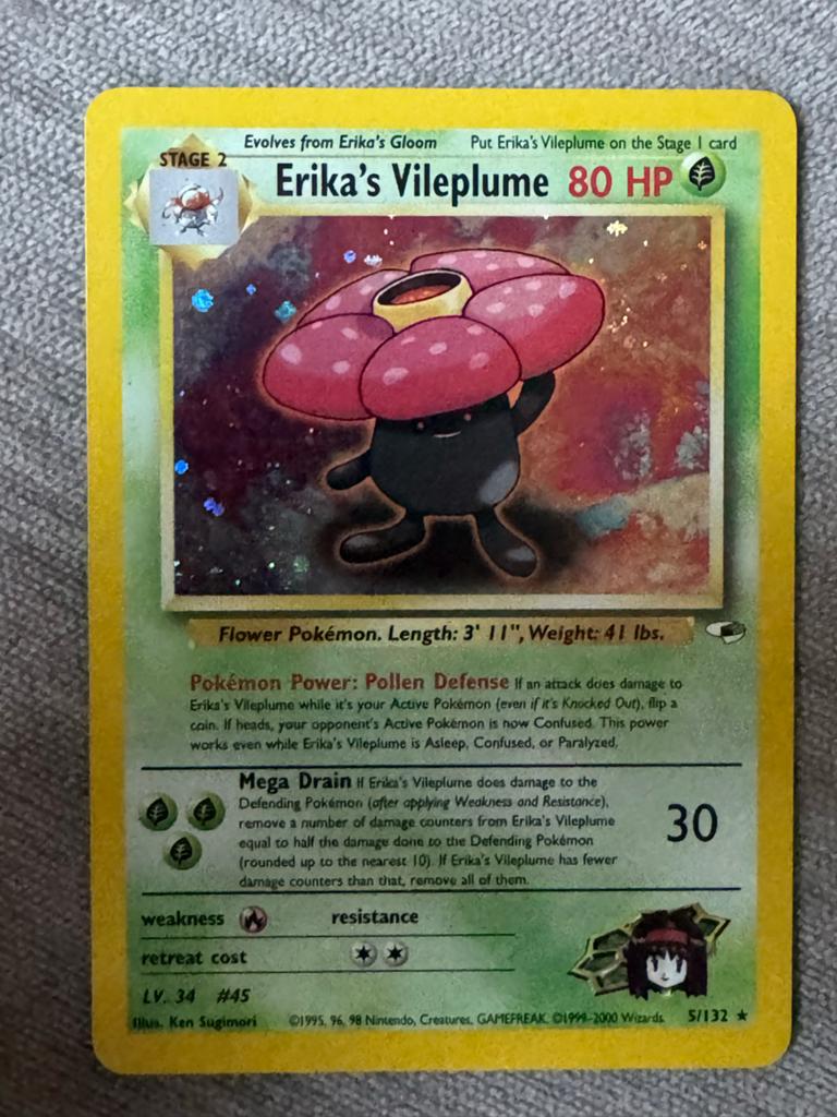 Erika's Vileplume Pokémon kaart - Jungle Set 5/132, Ophalen of Verzenden, Losse kaart, Foil
