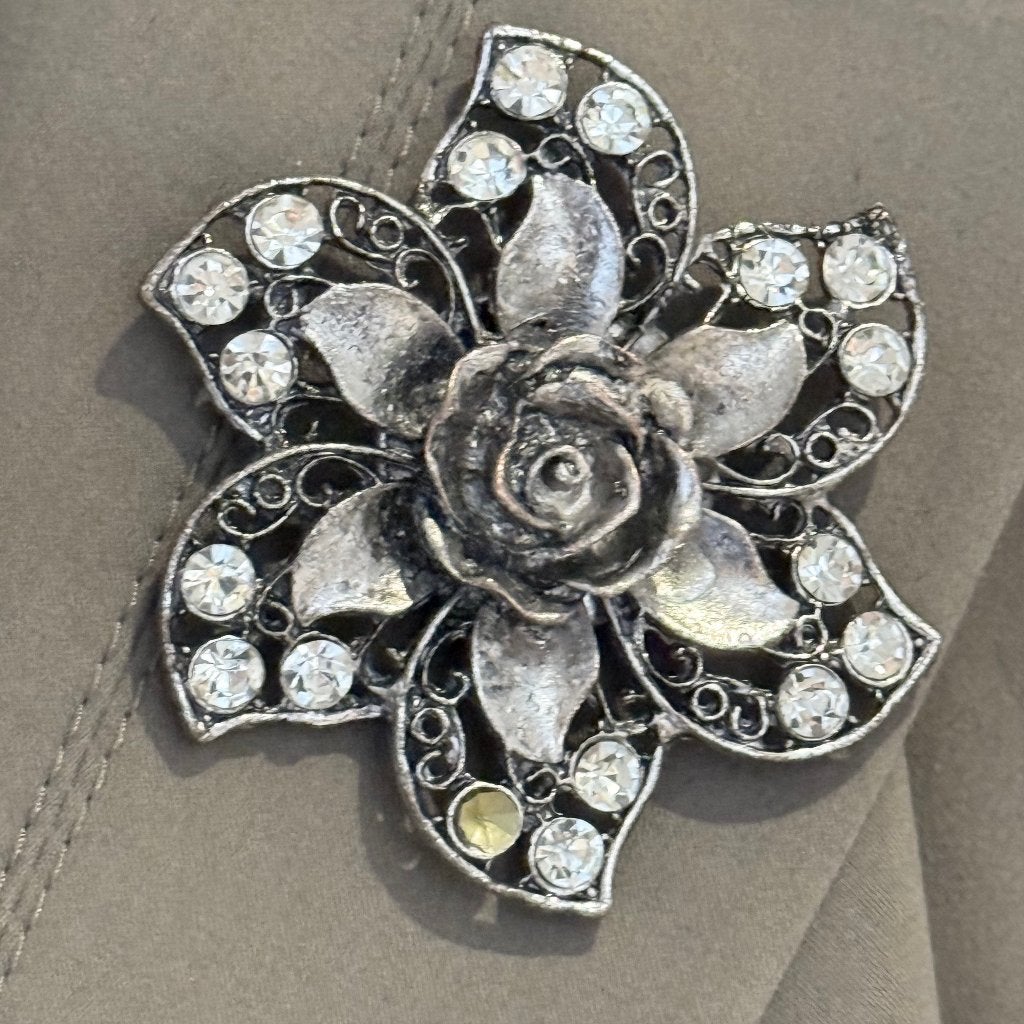 Broche - bloem, Overige materialen, 4 tot 7 cm, Gebruikt, Ophalen of Verzenden