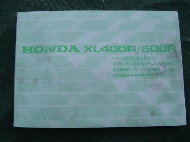 Honda XL400R XL500R 1982 motorcycle owner's manual XL500 R, Ophalen of Verzenden, Honda