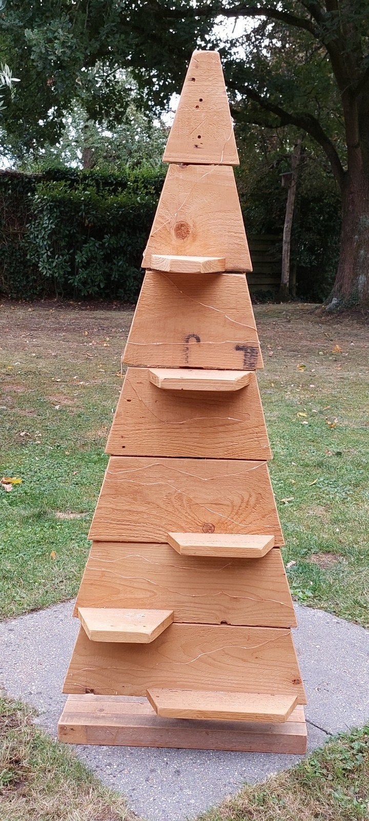 Houten kerstboom met lampjes., Diversen, Kerst, Ophalen