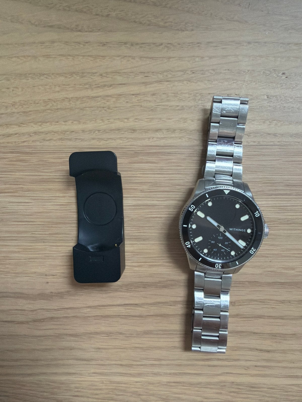 Withings ScanWatch met stalen band en oplader, Overige merken, Staal, Polshorloge, Ophalen of Verzenden