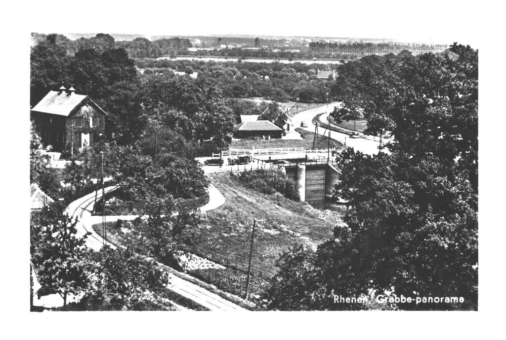 947028 Rhenen Grebbe Panorama 1956 Gelopen met Postzegel, Ophalen of Verzenden, 1940 tot 1960, Gelopen, Utrecht