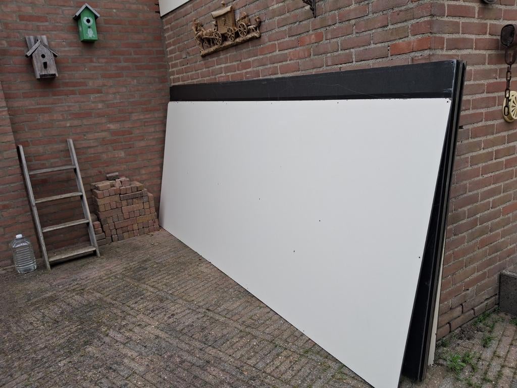 Trespa- HPL  platen creme wit  Ral 9001- Gebruikt 8mm, Doe-het-zelf en Verbouw, Platen en Panelen, Ophalen