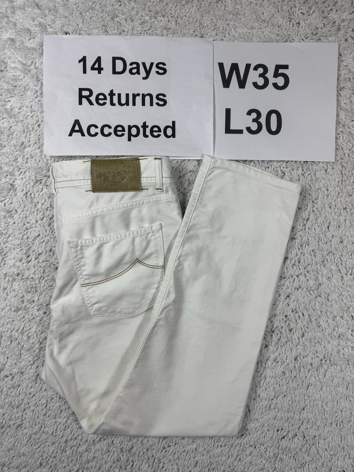 Jacob Cohën J610 Jeans Slim - W35 L30 - Wit 2648, Kleding | Heren, B, Ophalen of Verzenden, Gedragen, Wit