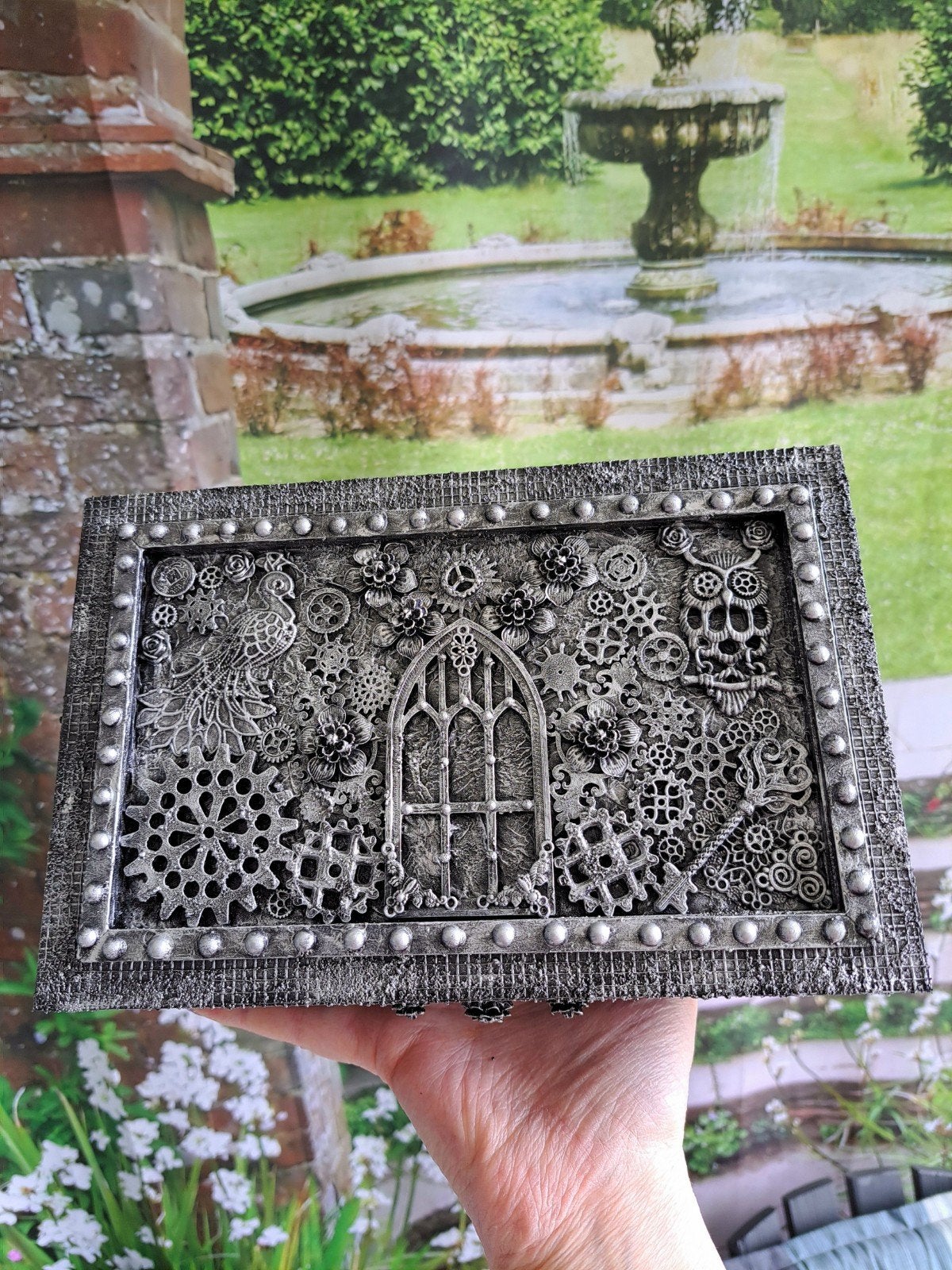 Steampunk fantasy theedoos, Antiek en Kunst, Curiosa en Brocante, Ophalen of Verzenden