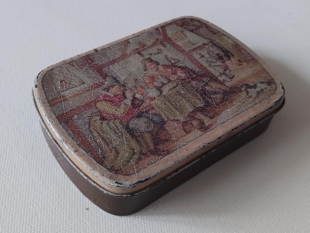 oude tabaksdoos, WELTA tabak, tabac, met oude afbeelding, Antiek en Kunst, Antiek | Koper en Brons, Ophalen of Verzenden