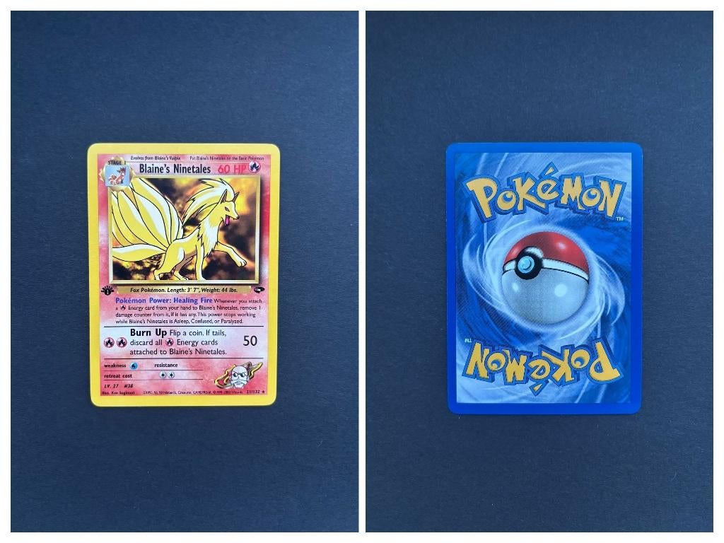 Blaine's Ninetales First edition (GC 21) - Pokémon, Ophalen of Verzenden, Zo goed als nieuw, Losse kaart