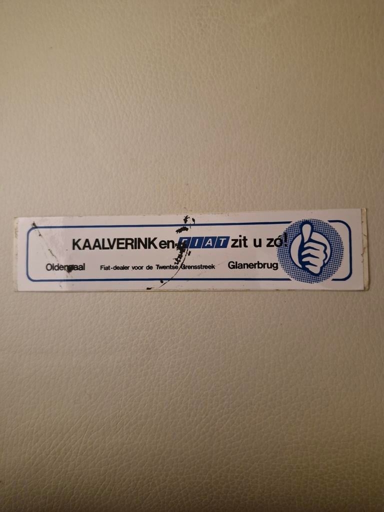 6320 Sticker Kaalverink en FIAT zitu zó Glanerbrug, Auto diversen, Autostickers, Ophalen of Verzenden