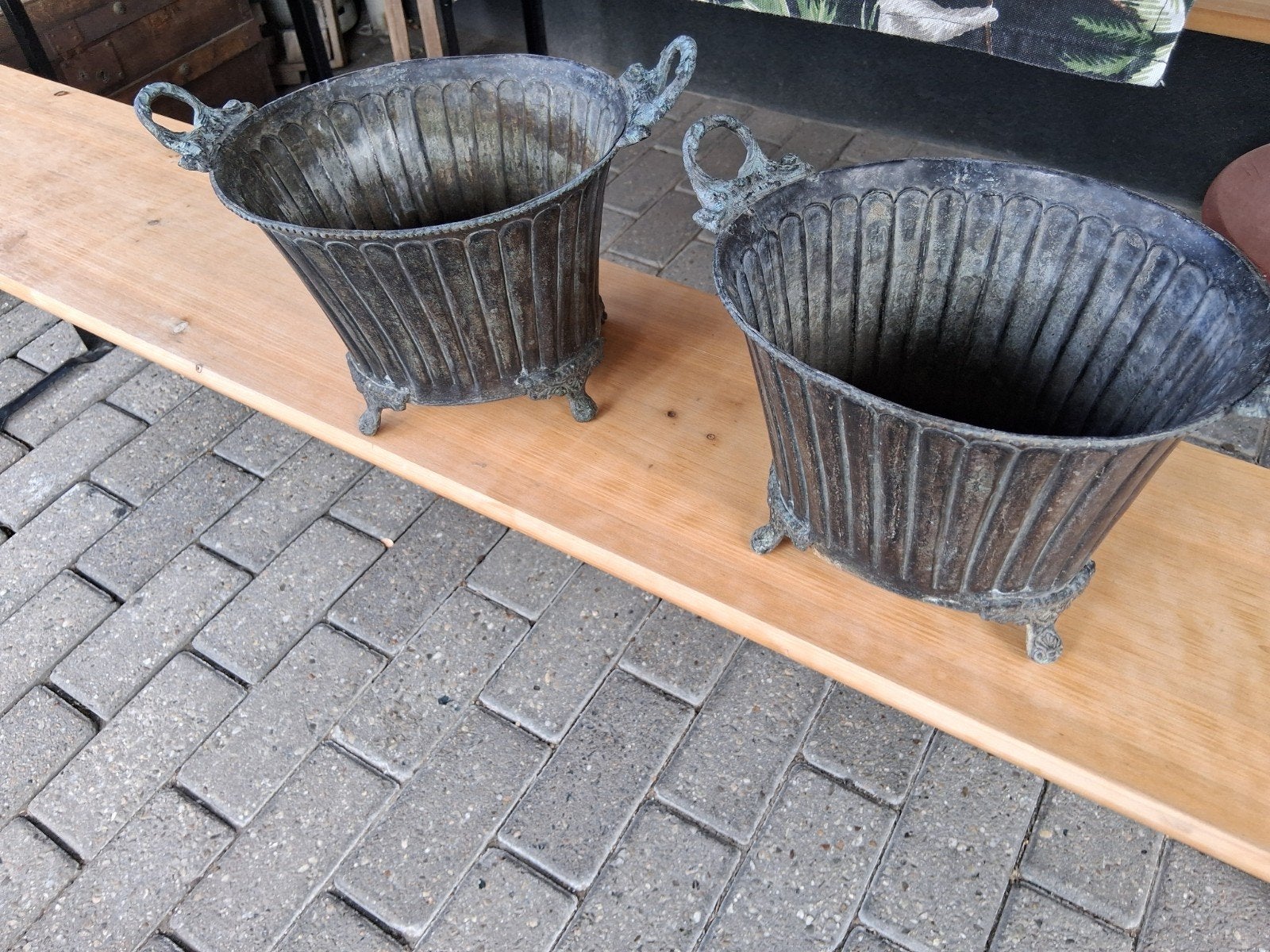 antieke jardinieres koper, Antiek en Kunst, Ophalen