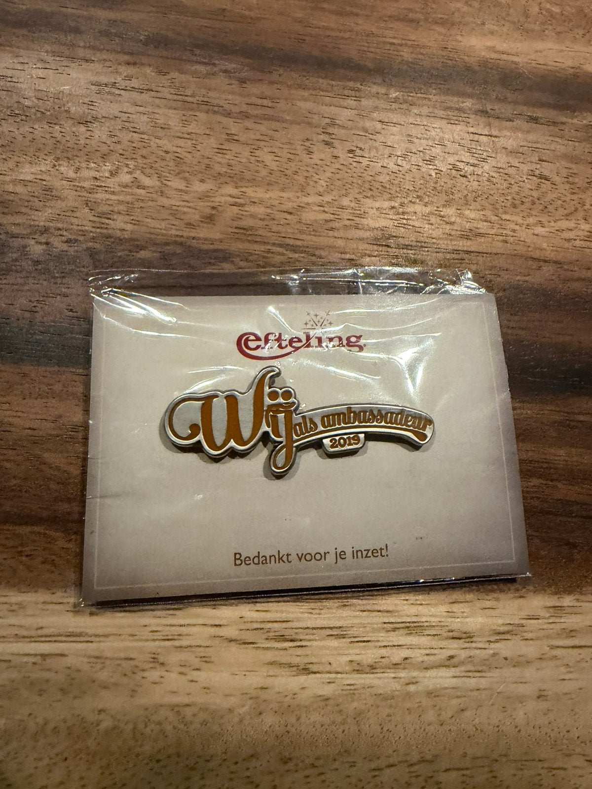 Efteling pin Wij als ambassadeur 2019 op kaartje, Ophalen of Verzenden, Zo goed als nieuw, Button of Speldje