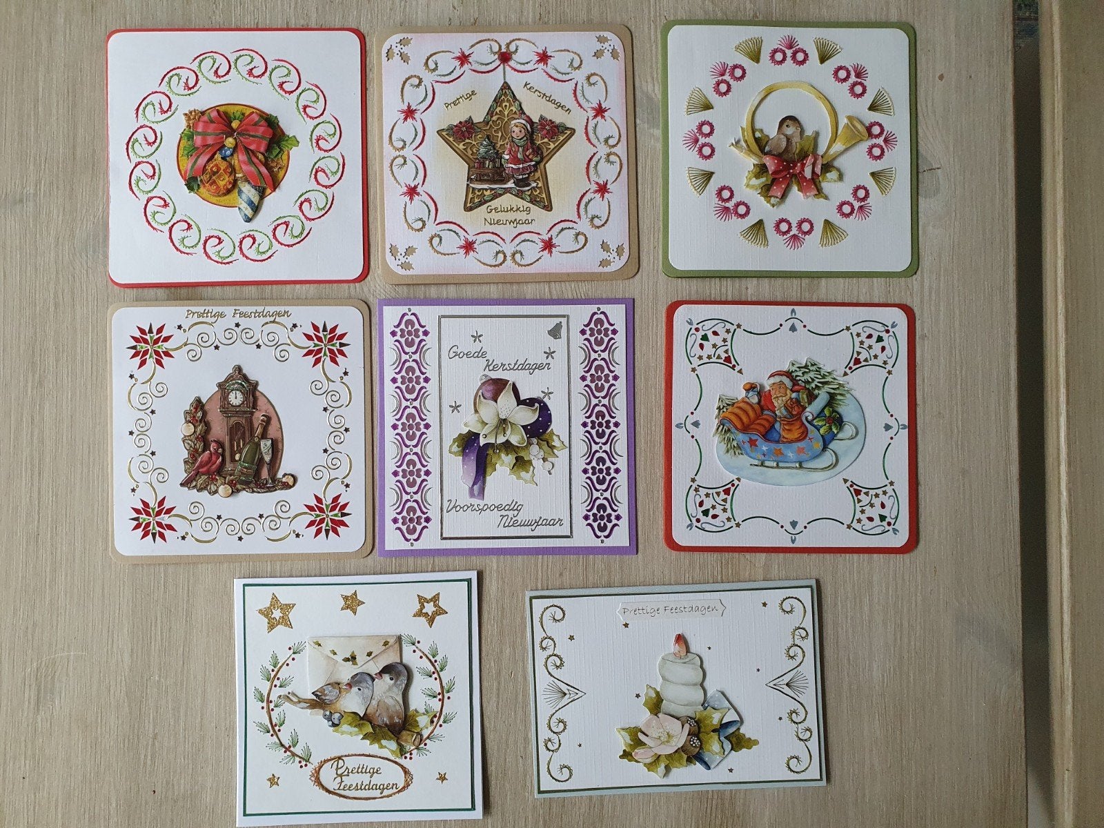 Luxe Handmade Kerstkaarten, Ophalen of Verzenden, Nieuw, Kerst