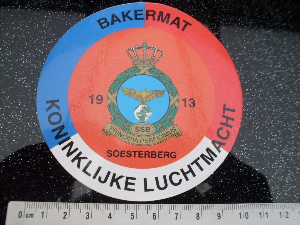 sticker soesterberg bakermat koninklijke luchtmacht KLu 1913, Verzamelen, Stickers, Verzenden, Zo goed als nieuw, Bedrijf of Vereniging