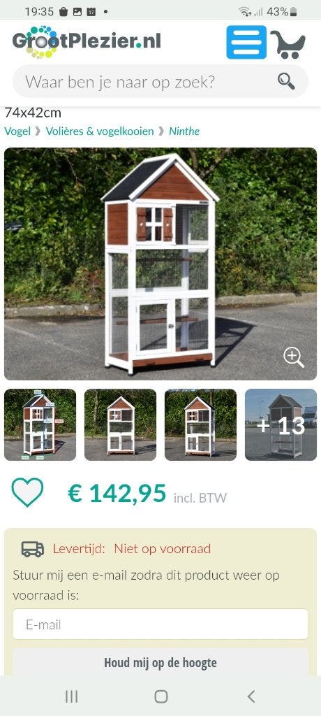 Voliere, Dieren en Toebehoren, Ophalen, Gebruikt, Metaal, Volière