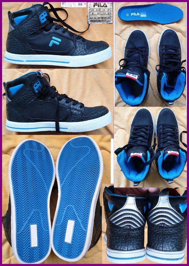 FILA heren sneakers zwart-blauw maat 41 zgan, Blauw, Ophalen of Verzenden, FILA, Sneakers of Gympen