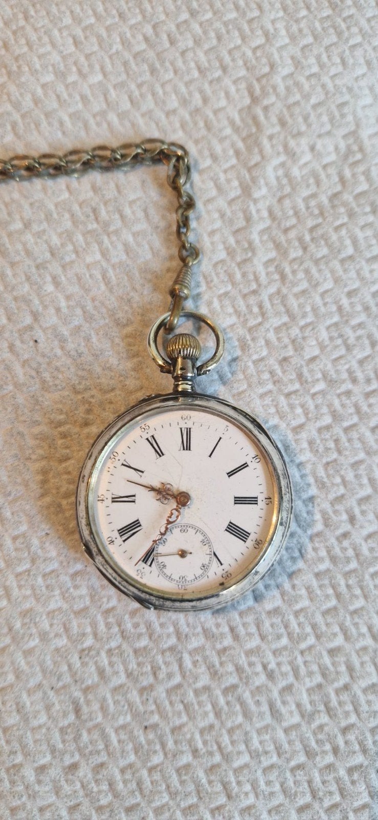 Oud zakhorloge, Ophalen of Verzenden, Zilver, Overige merken, Met ketting