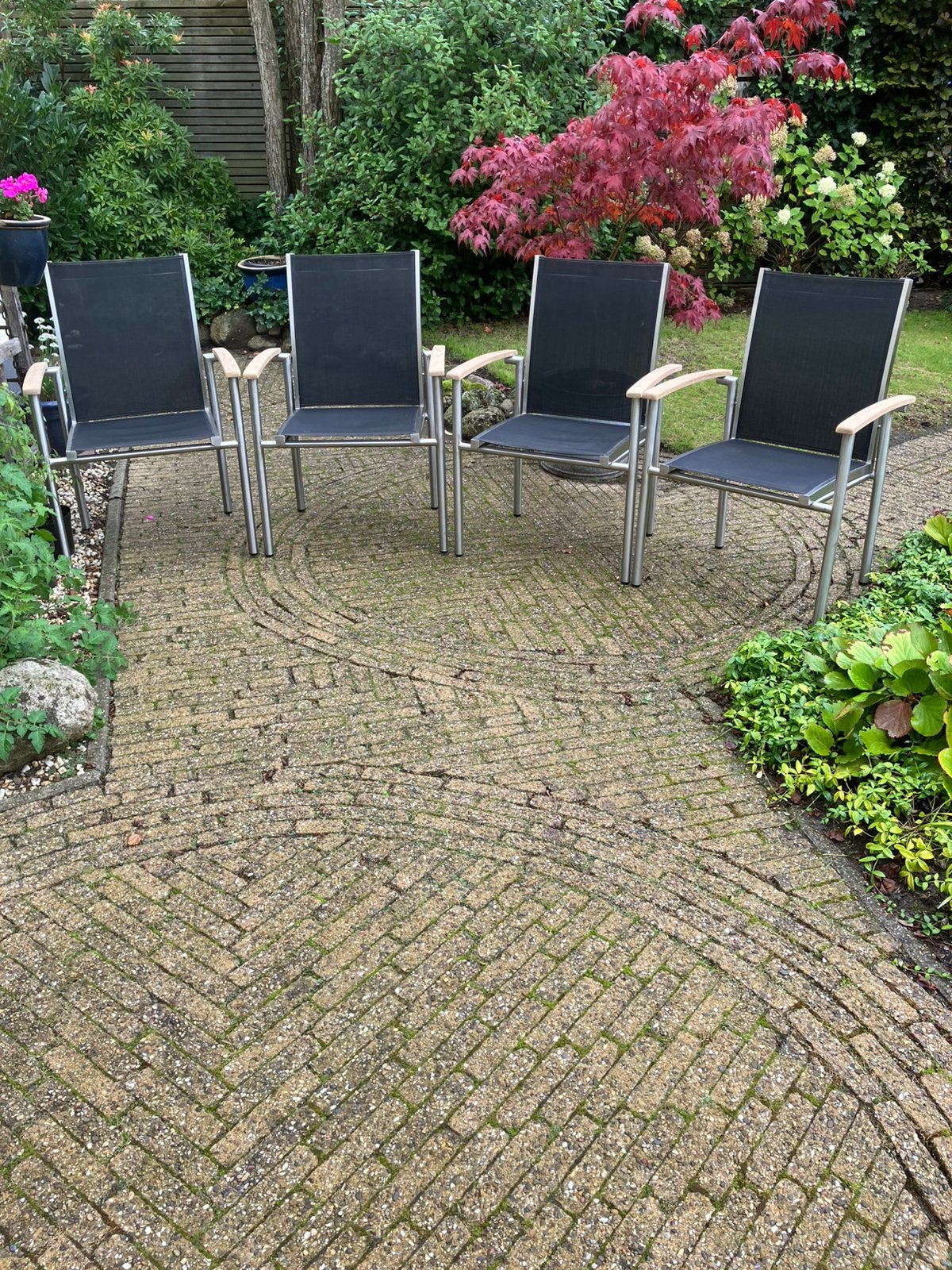Rvs tuinstoelen en veel meer, Ophalen, Zo goed als nieuw, Rechthoekig, Teakhout