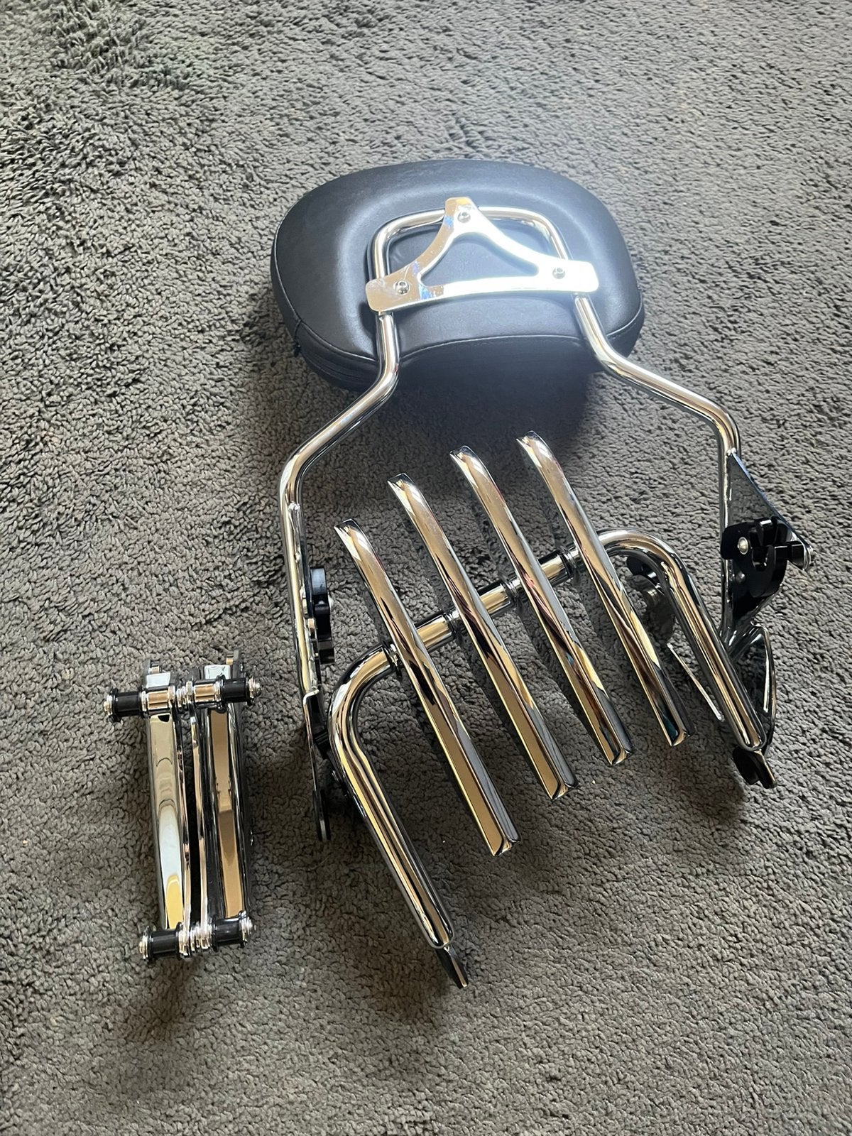 Bagagedrager rugsteun mount set chroom, Motoren, Onderdelen | Harley-Davidson, Ophalen of Verzenden