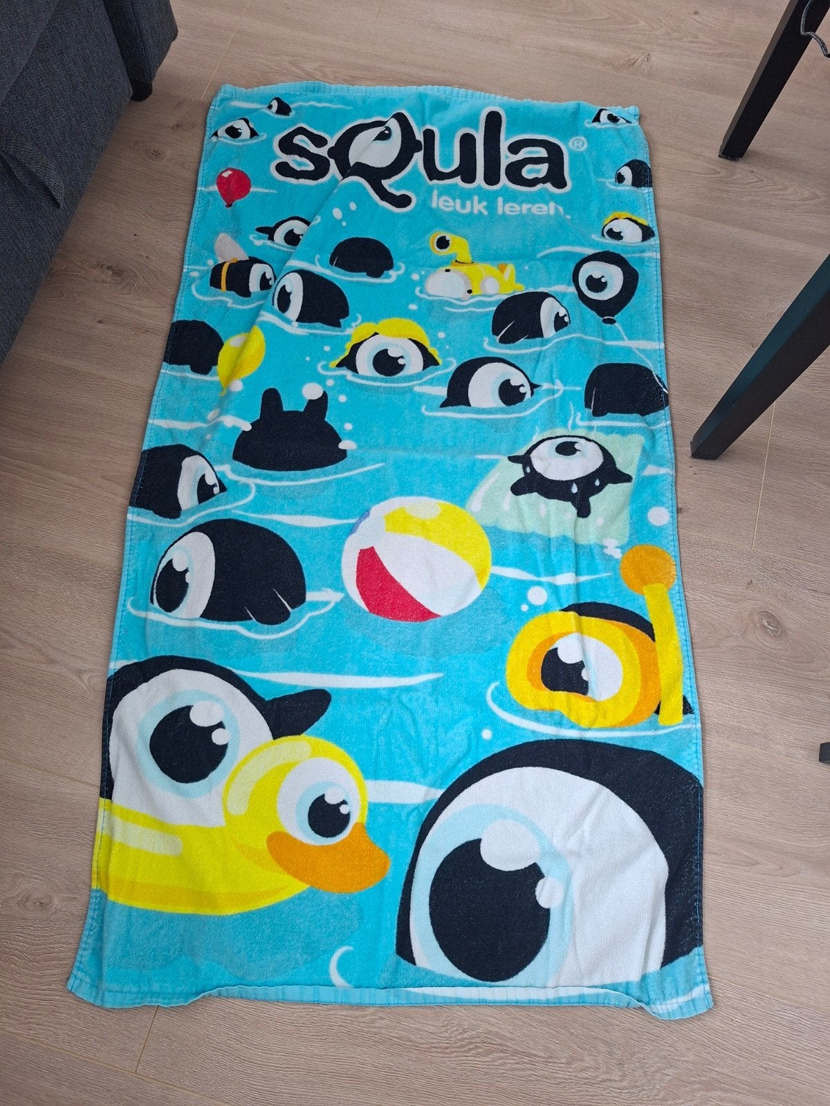 Squla strandlaken / badlaken met leuke print, Gebruikt, Meerkleurig, Overige merken, Badlaken