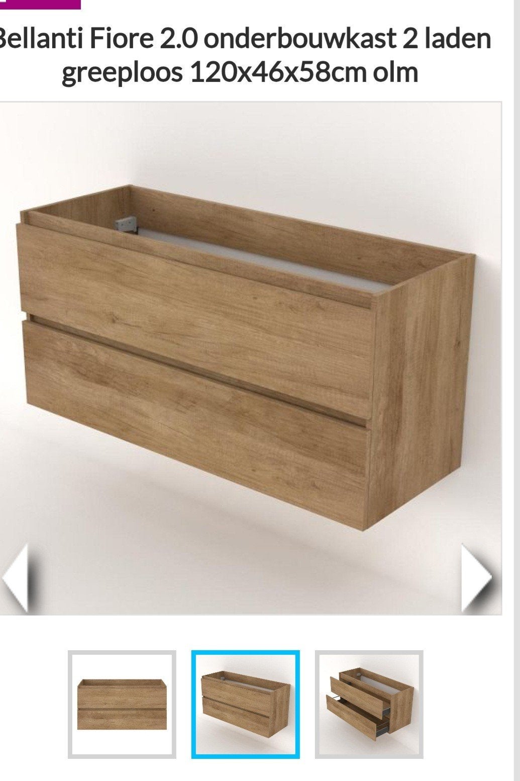 Badkamer kast 120x46x58cm olm, Ophalen, 100 tot 150 cm, Nieuw, Minder dan 100 cm