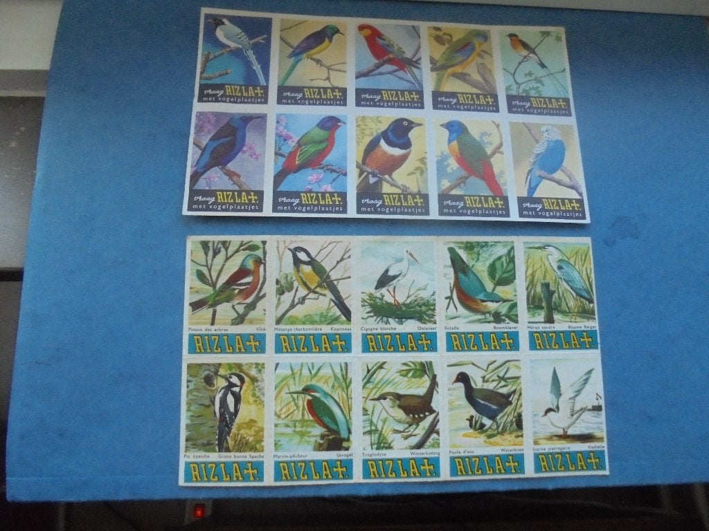 20 oude Lucifermerken RIZLA + met vogelplaatjes, Verzamelen, Ophalen of Verzenden, Zo goed als nieuw, Luciferdoosjes of -merken