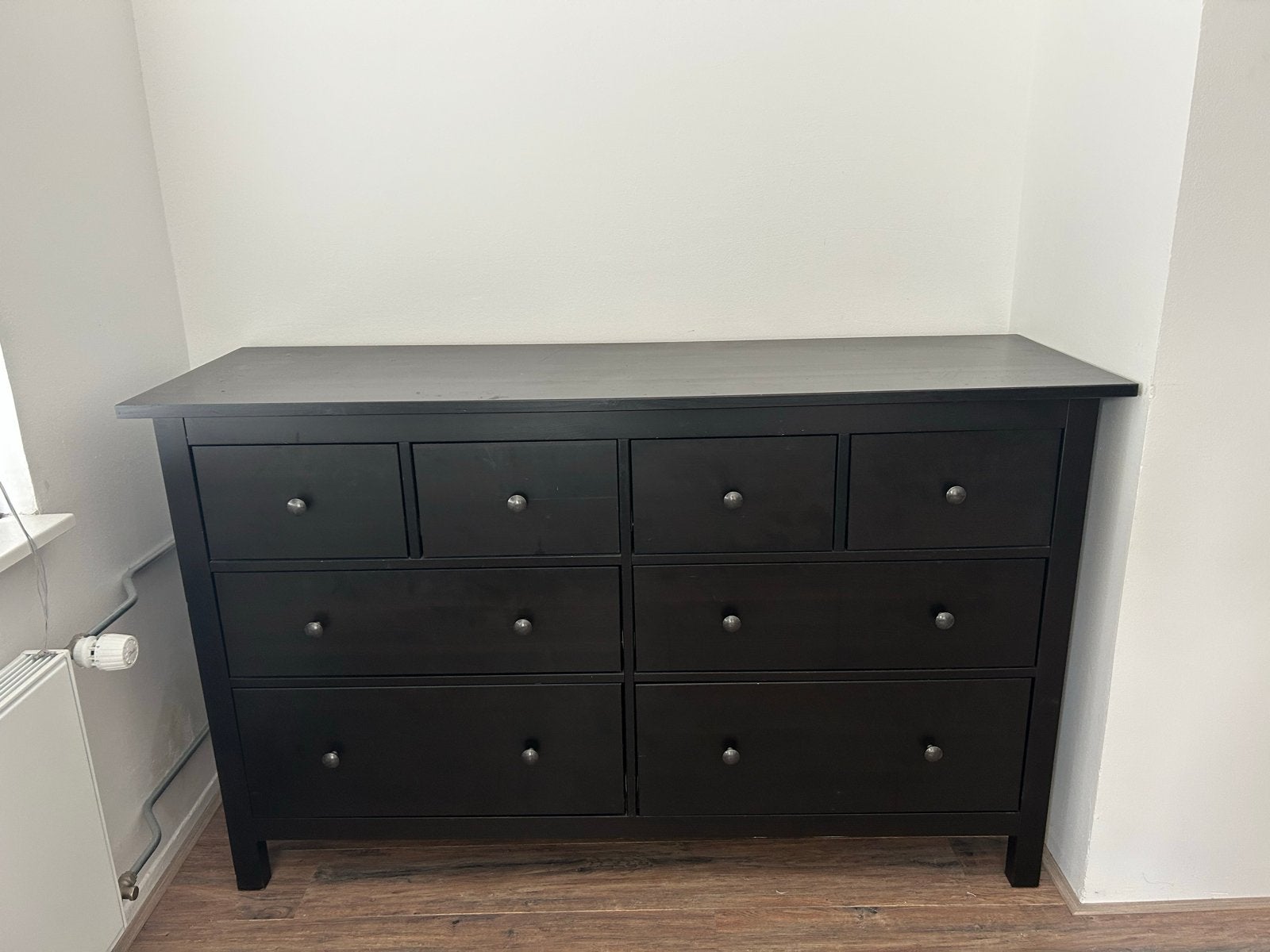 Donkerbruin Ikea Hemnes ladekast met 8 lades - 160x96 cm, Ophalen, Gebruikt, 5 laden of meer, 150 tot 200 cm