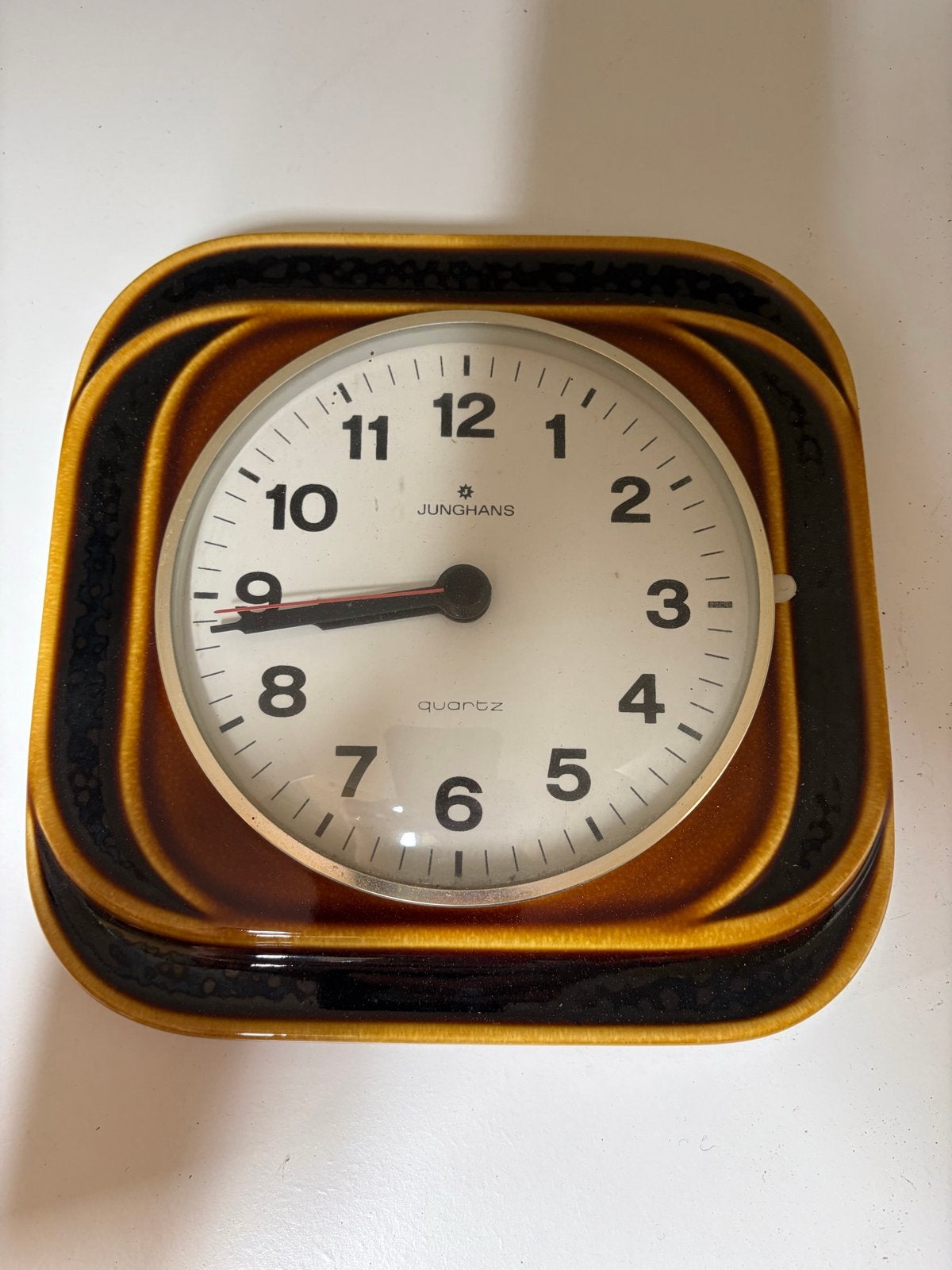 Vintage Junghans Quartz Wandklok - Keramiek, Ophalen of Verzenden