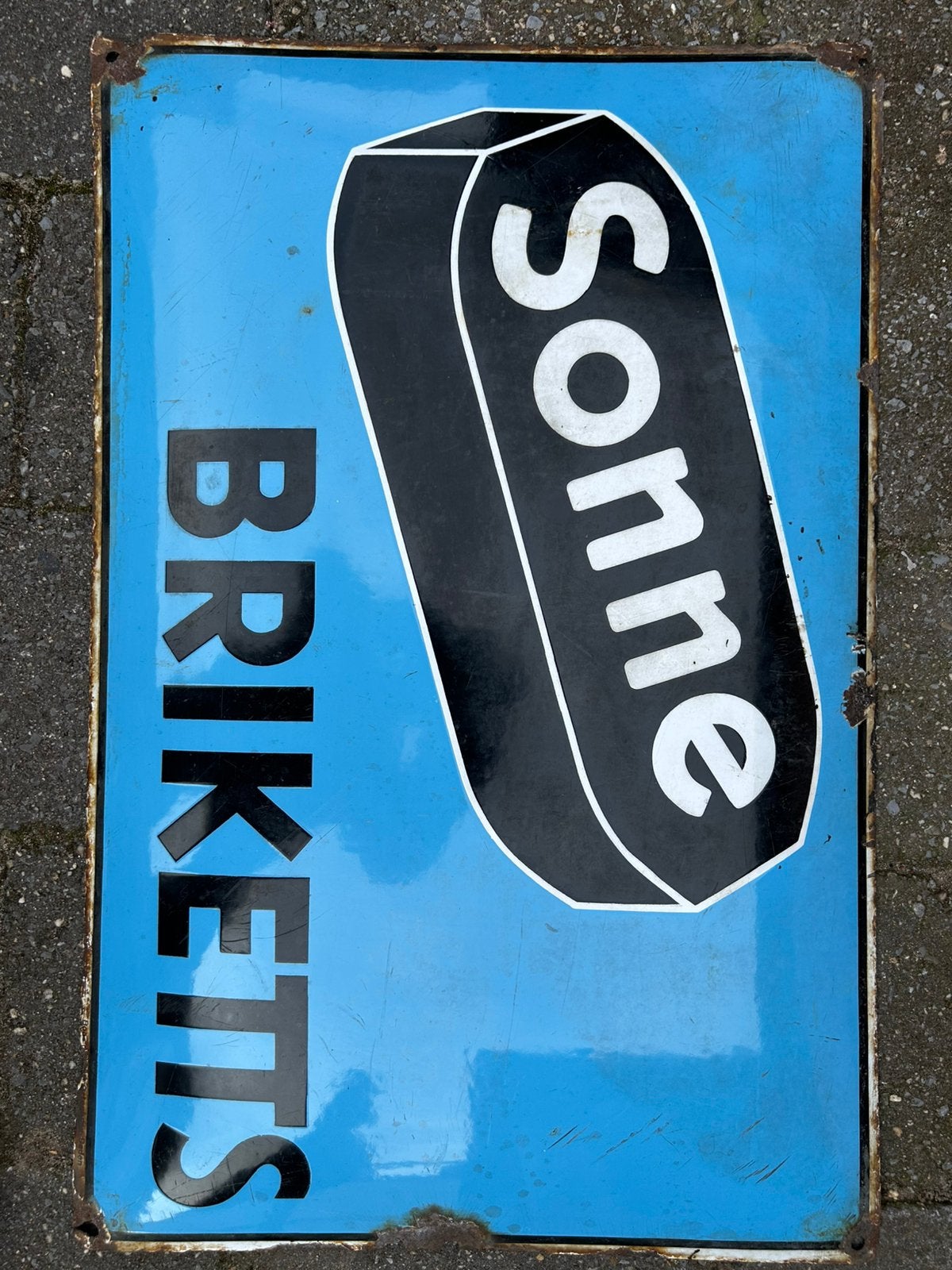 Emaille reclamebord Union Brickets, D, origineel, Ophalen of Verzenden, Gebruikt, Reclamebord