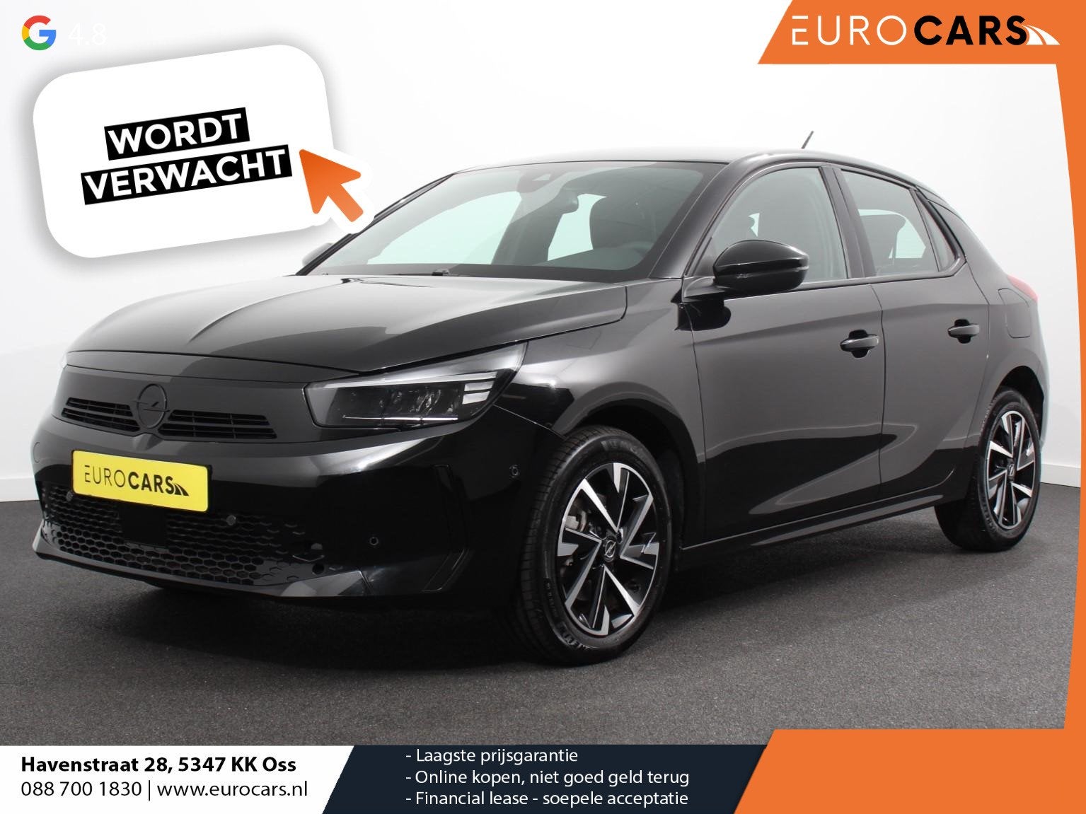 Opel Corsa 1.2 Turbo GS Navigatie Apple Carplay/Android Auto, Auto's, Voorwielaandrijving, Gebruikt, Parkeersensor, Zwart