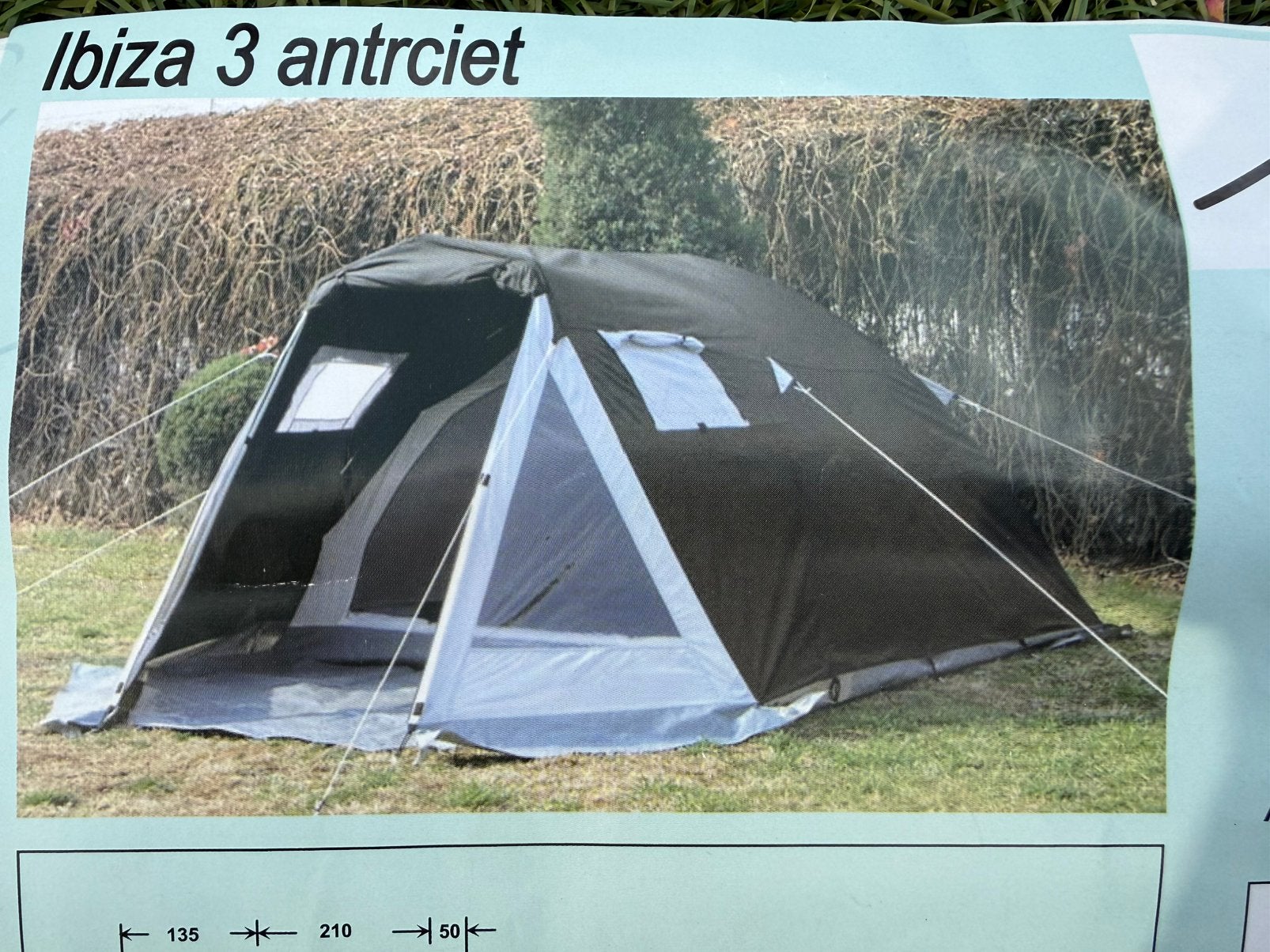 Zeer nette obelink ibiza 3 katoenen tent . Zgan, Caravans en Kamperen, Ophalen, Zo goed als nieuw